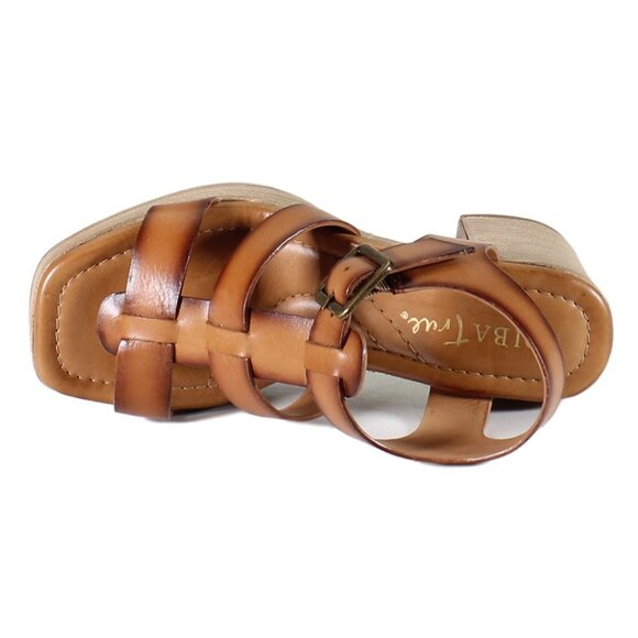 NEW DIBA TRUE Leather Angel Food Heeled Sandals in cognac 1225 3t7 - Picture 5 of 8